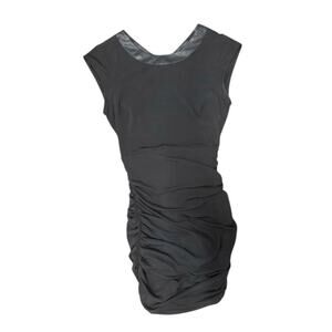 BCBGeneration Ruched Bodycon Dress Satin Cross-Back